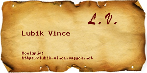 Lubik Vince névjegykártya
