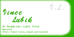 vince lubik business card